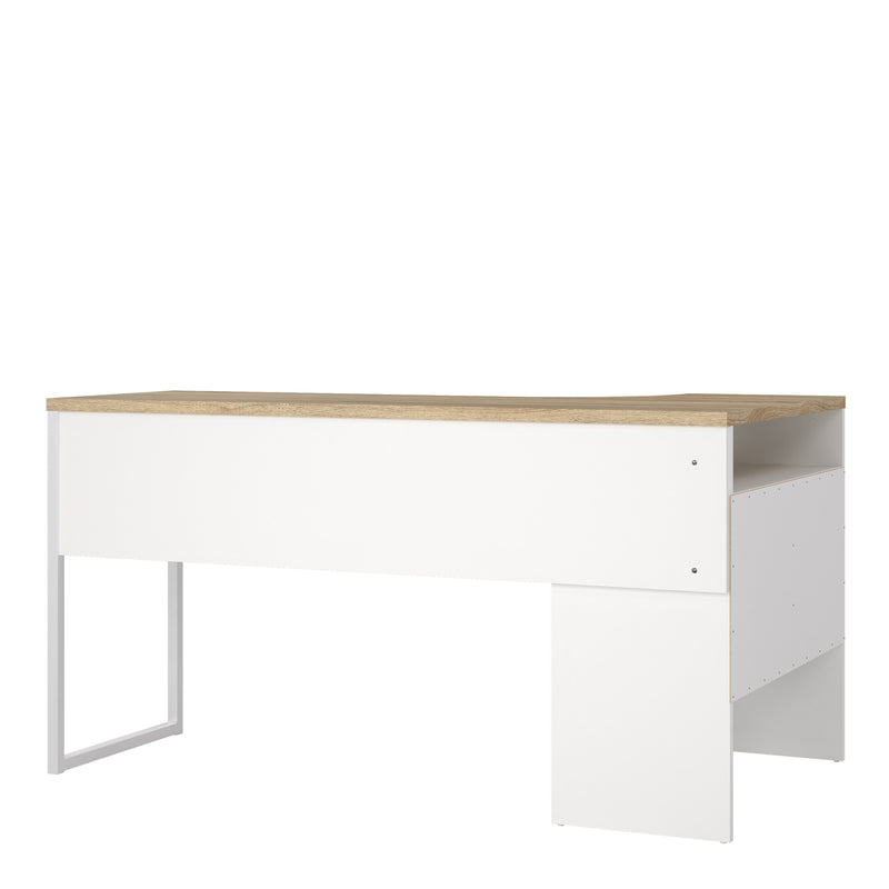 Function Plus Corner Desk 2 Drawers in White and Oak — alternative angle
