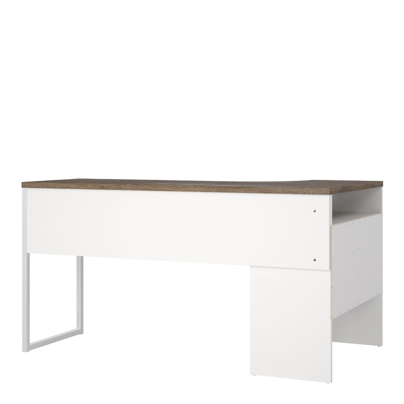Function Plus Corner Desk 2 Drawers in White and Truffle Oak — alternative angle