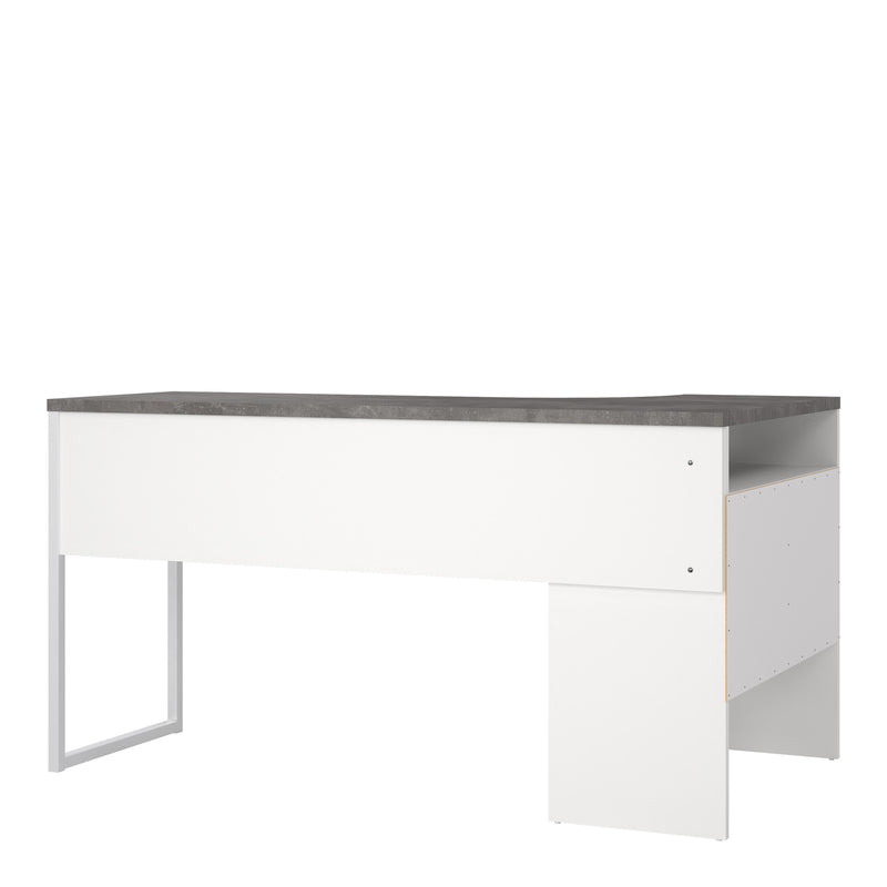 Function Plus Corner Desk 2 Drawers in White and Grey — alternative angle