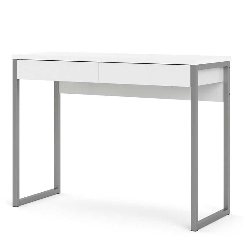 Function Plus Desk 2 Drawers in White High Gloss — detail view