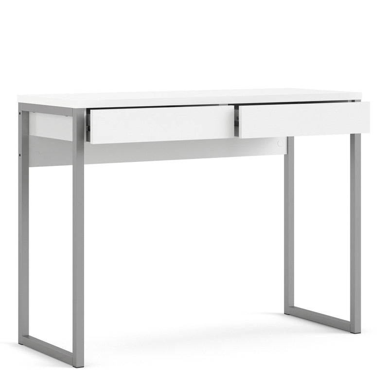 Function Plus Desk 2 Drawers in White High Gloss — alternative angle