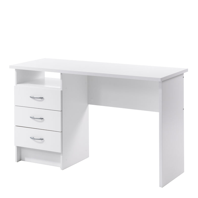 Function Plus Desk 3 Drawers in White — detail view