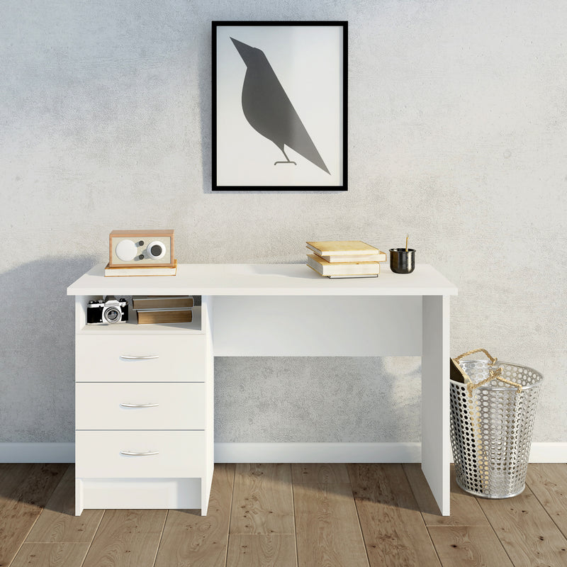 Function Plus Desk 3 Drawers in White — alternative angle