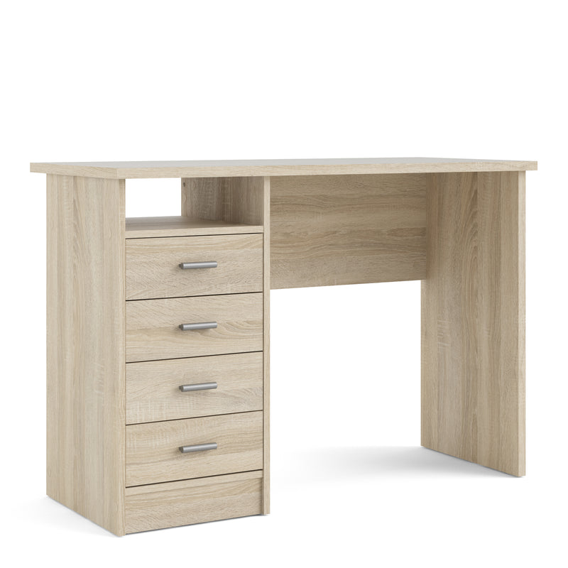 Function Plus 4 Drawer Desk in Oak — front view