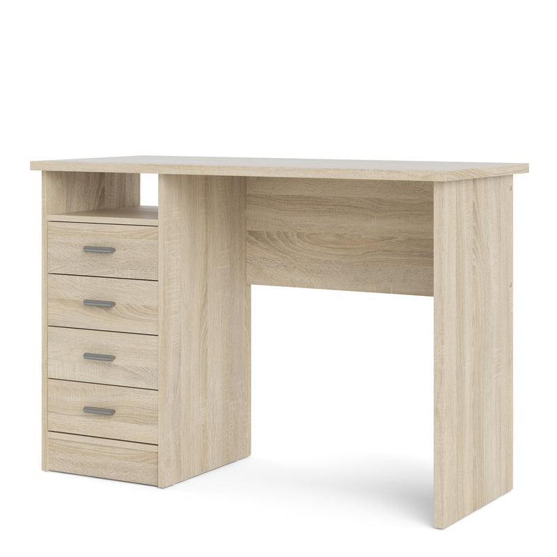 Function Plus 4 Drawer Desk in Oak — detail view