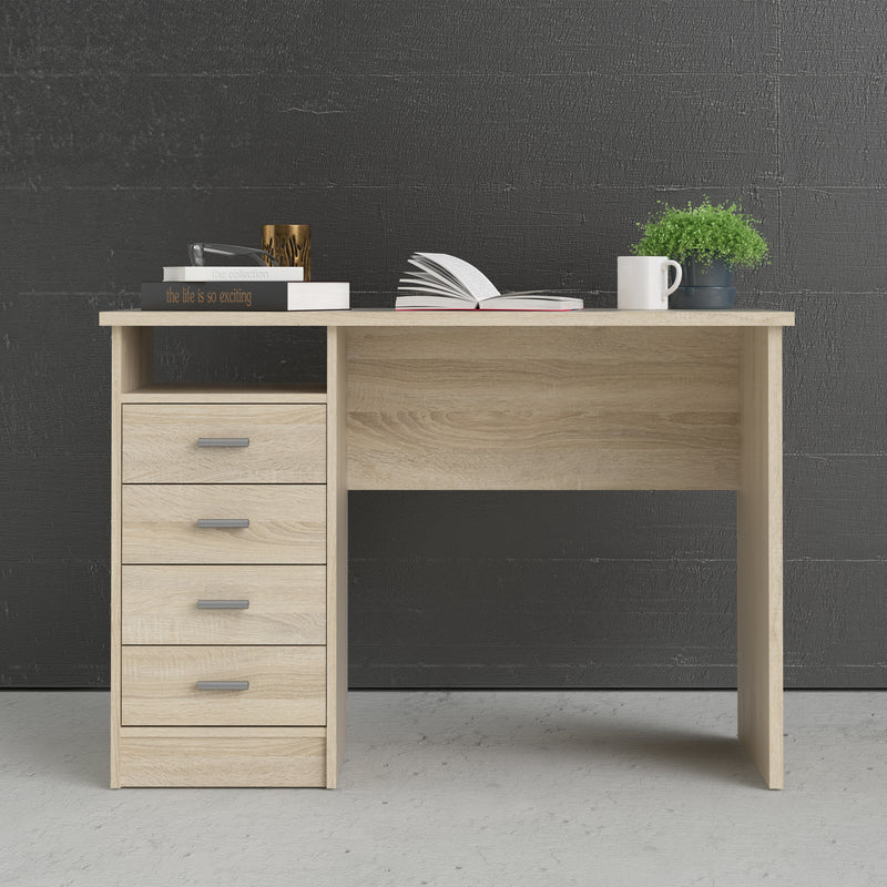 Function Plus 4 Drawer Desk in Oak — alternative angle