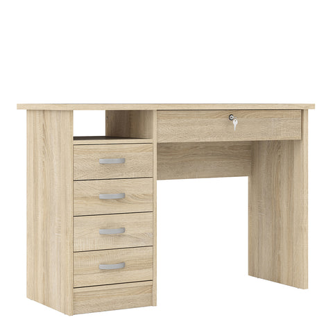 Function Plus Desk 5 Drawers in Oak — front view