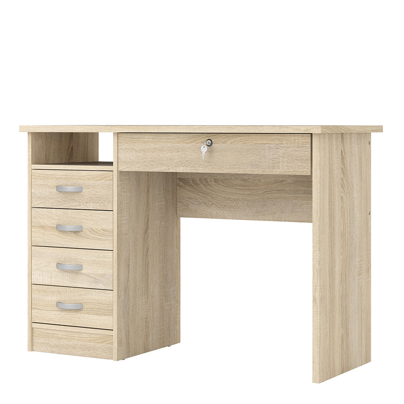 Function Plus Desk 5 Drawers in Oak — detail view