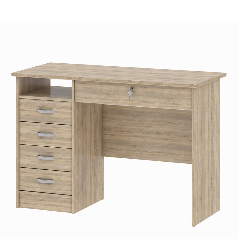 Function Plus Desk 5 Drawers in Oak — alternative angle