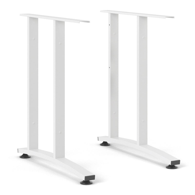 Prima Desk 150cm in White with White Legs — alternative angle