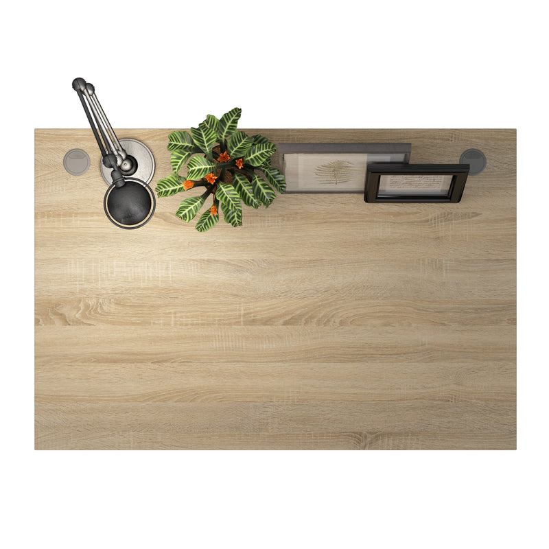 Prima Desk 120cm in Oak with White Legs — alternative angle