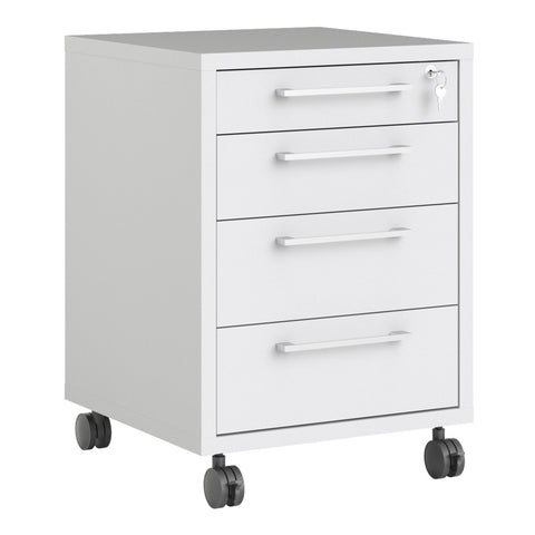 Prima Mobile Cabinet in White — front view