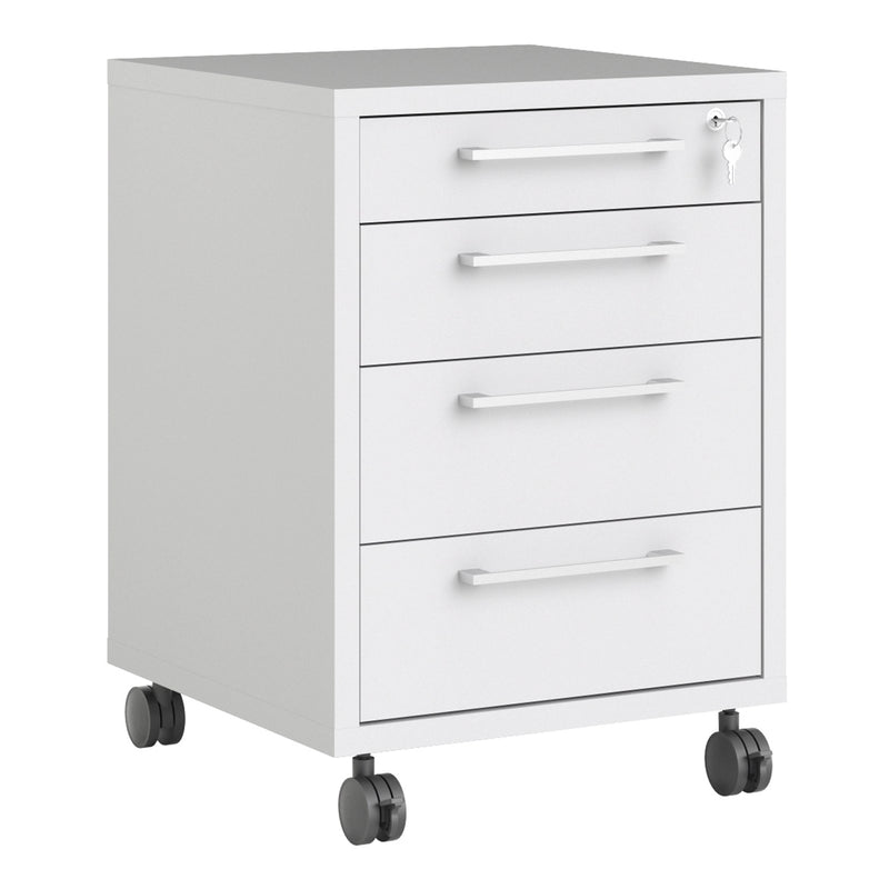 Prima Mobile Cabinet in White — front view
