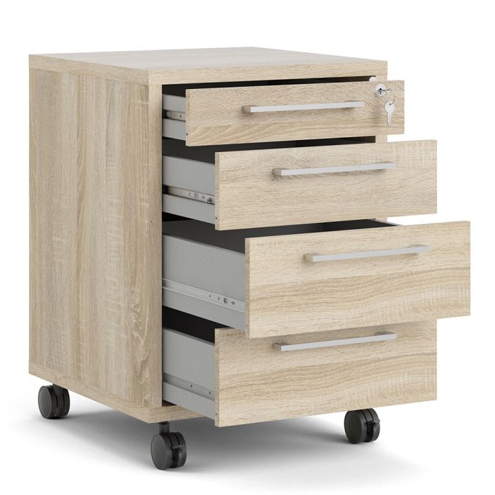 Prima Mobile Cabinet in Oak — alternative angle