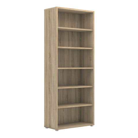 Prima Bookcase 5 Shelves in Oak — front view