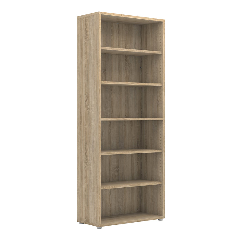 Prima Bookcase 5 Shelves in Oak — front view