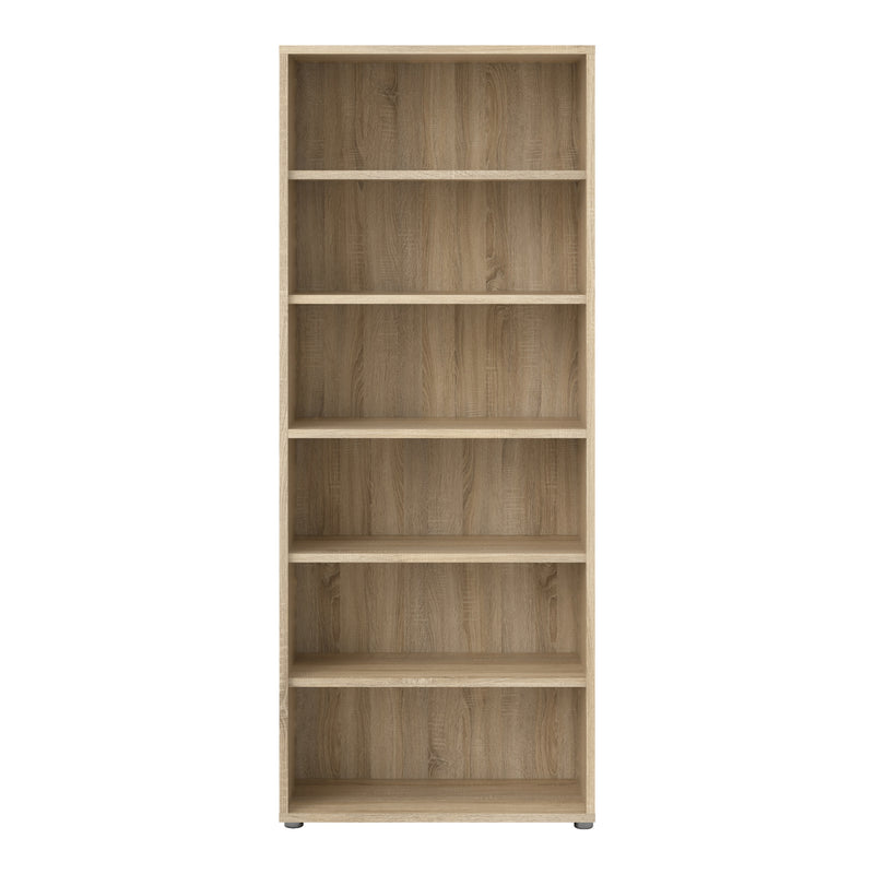 Prima Bookcase 5 Shelves in Oak — side angle