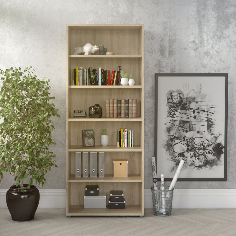 Prima Bookcase 5 Shelves in Oak — alternative angle