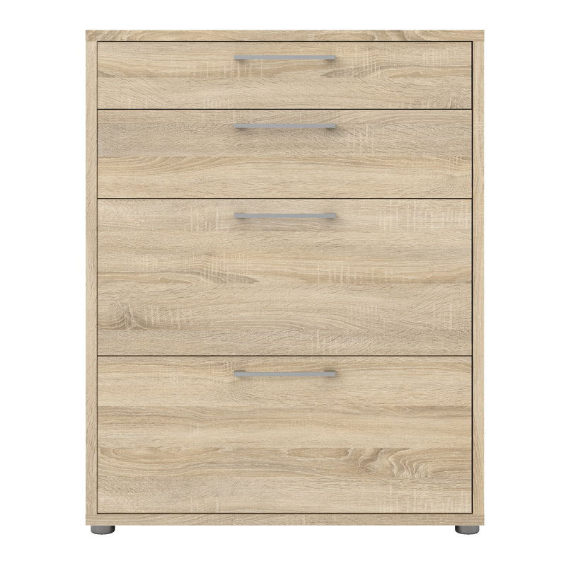 Prima Office Storage with 2 Drawers 2 File Drawers In Oak — side angle