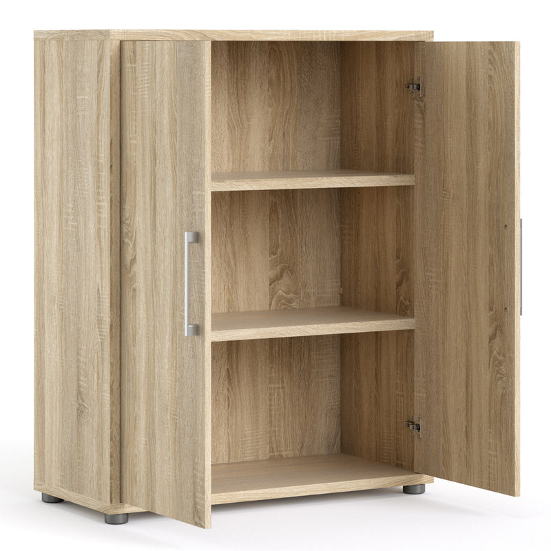 Prima Bookcase 2 Shelves with 2 Doors in Oak — alternative angle