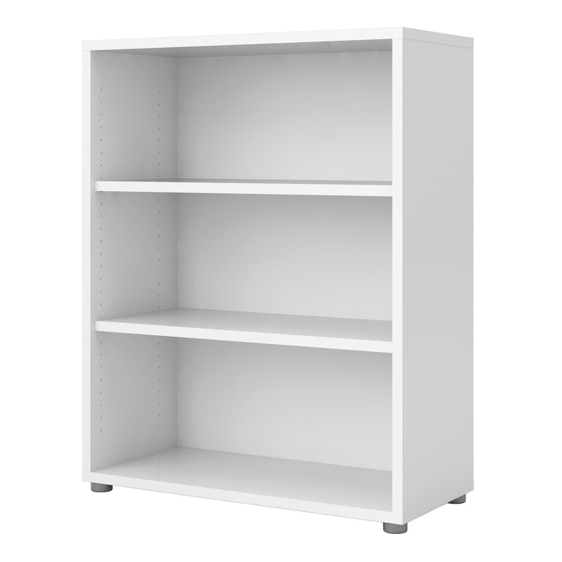 Prima Bookcase 2 Shelves in White — detail view