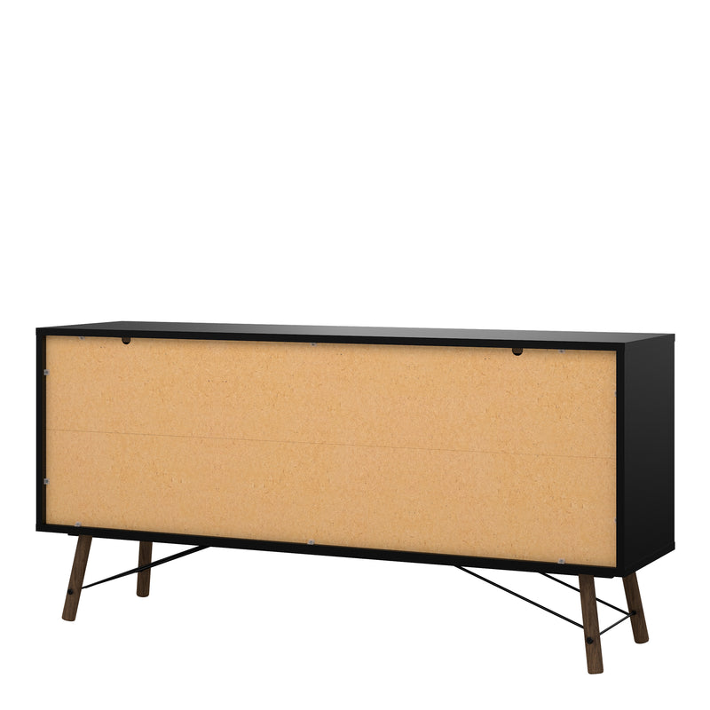 Ry Sideboard 2 Doors 2 Drawers in Matt Black Walnut — alternative angle