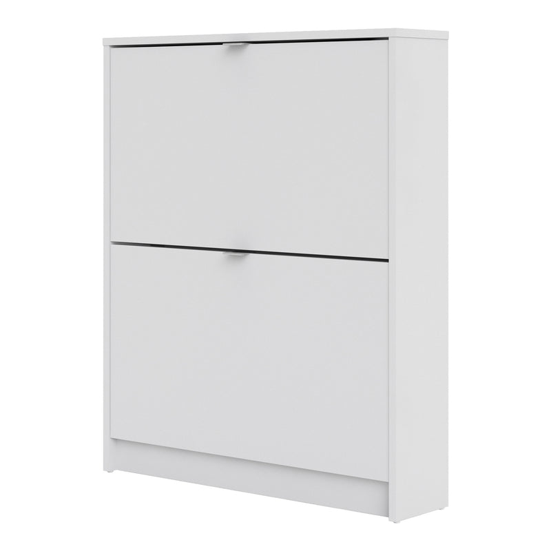 Shoes Shoe Cabinet 2 Flip Down Doors and 1 layer in White — detail view