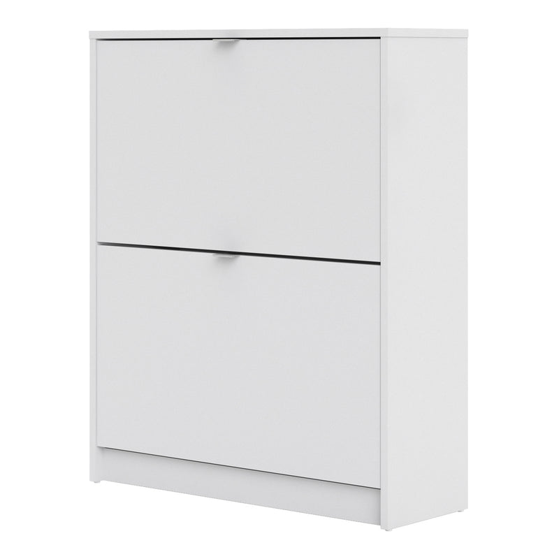 Shoes Shoe Cabinet 2 Flip Down Doors and 2 layers in White — detail view
