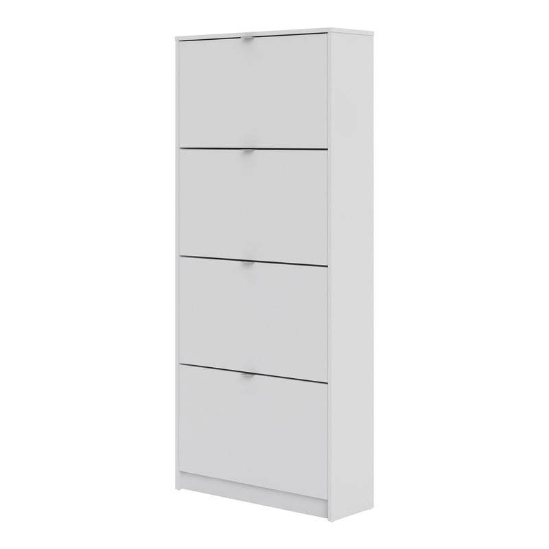 Shoes Shoe Cabinet 4 Flip Down Doors and 2 layers in White — detail view