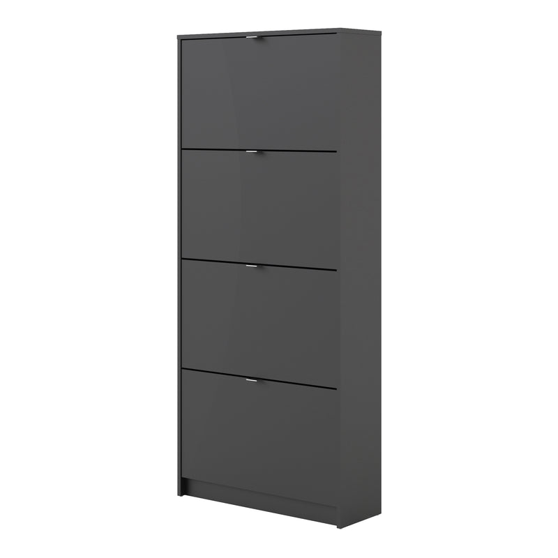 Shoes Shoe Cabinet 4 Flip Down Doors and 2 layers in Matt Black — detail view