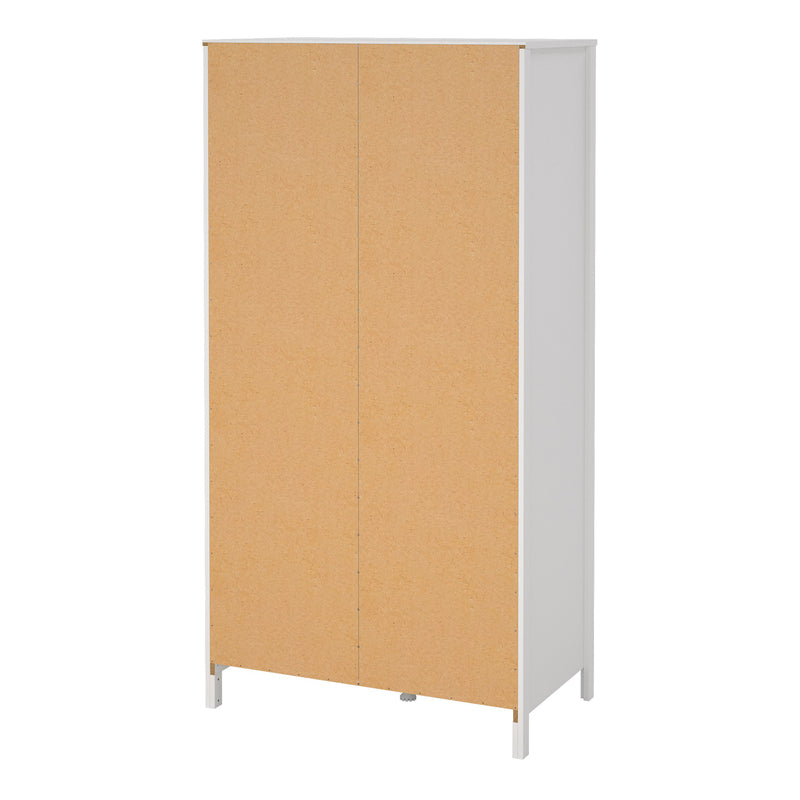 Barcelona Wardrobe with 1 Door 1 Mirror Door 2 Drawers in White — alternative angle