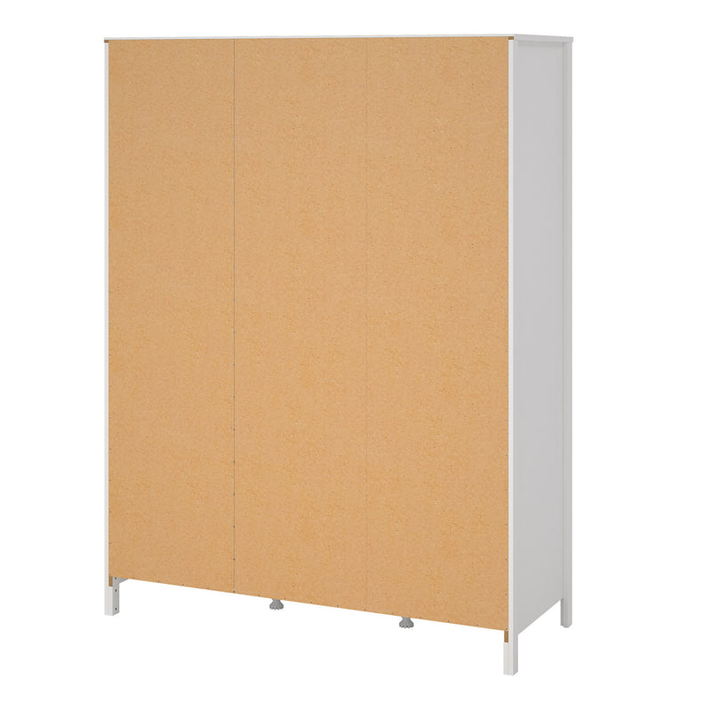 Barcelona Wardrobe with 2 Doors 1 Mirror Door 2 Drawers in White — alternative angle