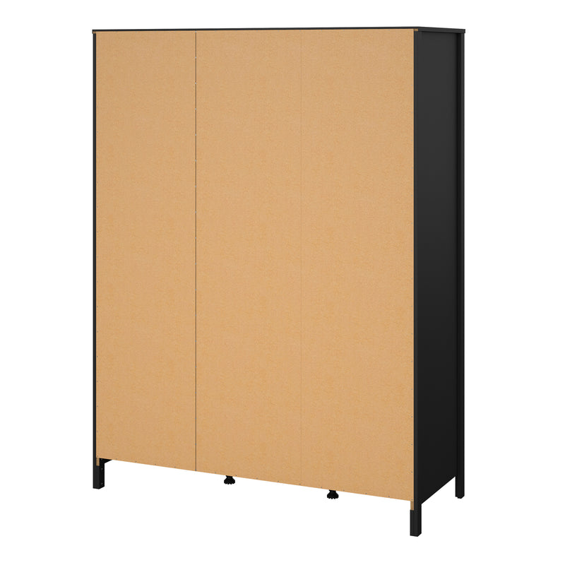 Barcelona Wardrobe with 2 Doors 1 Mirror Door 2 Drawers in Matt Black — alternative angle