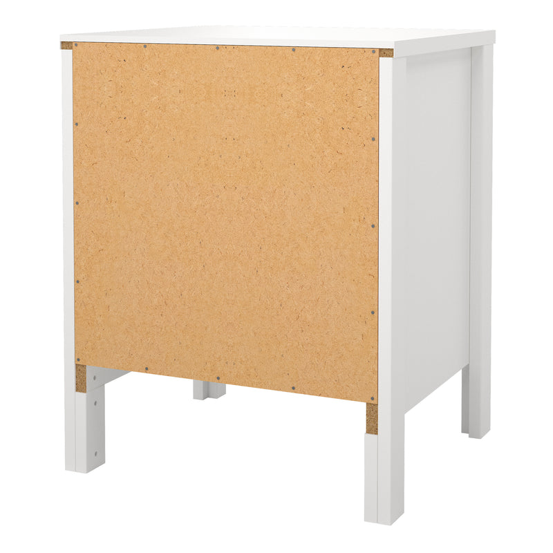 Barcelona Bedside Table 2 Drawers in White — alternative angle