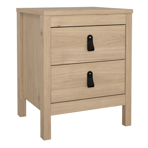 Barcelona Bedside Table 2 Drawers in Jackson Hickory Oak — front view