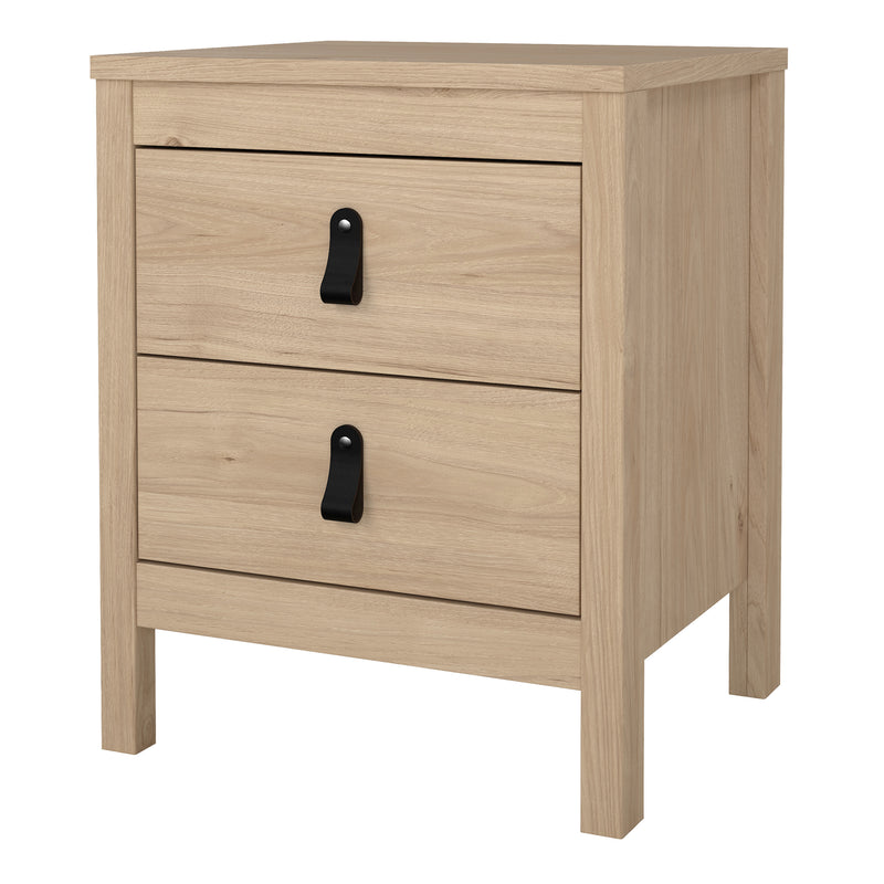 Barcelona Bedside Table 2 Drawers in Jackson Hickory Oak — detail view