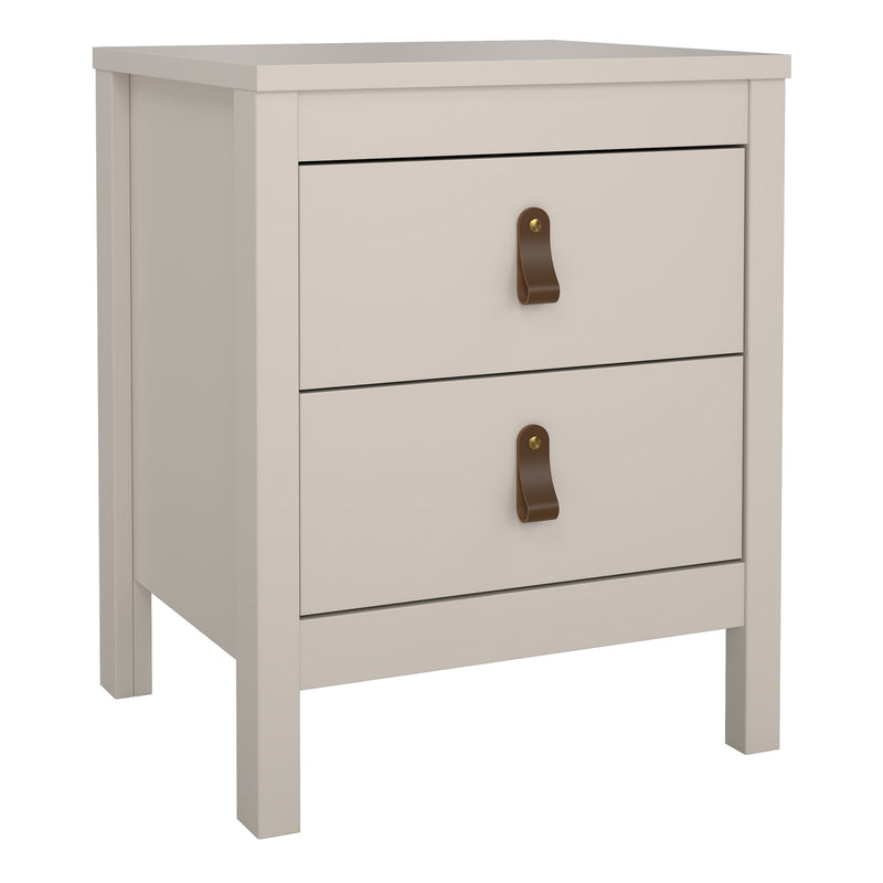 Barcelona Bedside Table 2 Drawers in Cashmere — front view
