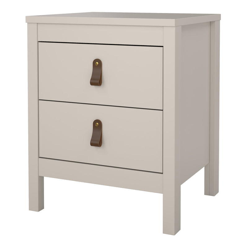 Barcelona Bedside Table 2 Drawers in Cashmere — alternative angle
