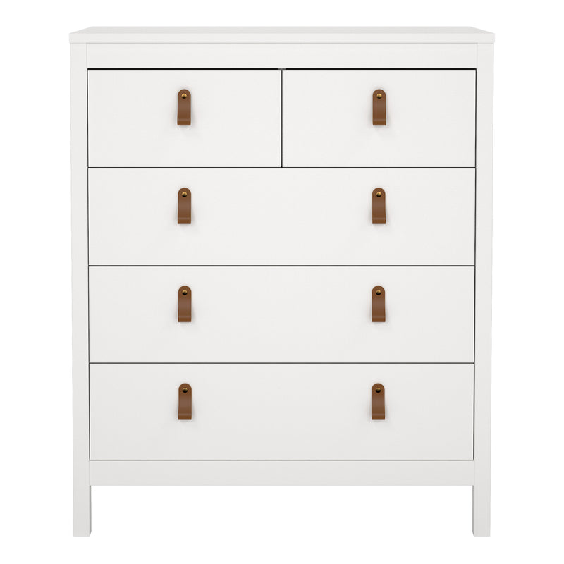 Barcelona Chest 3+2 Drawers in White — side angle