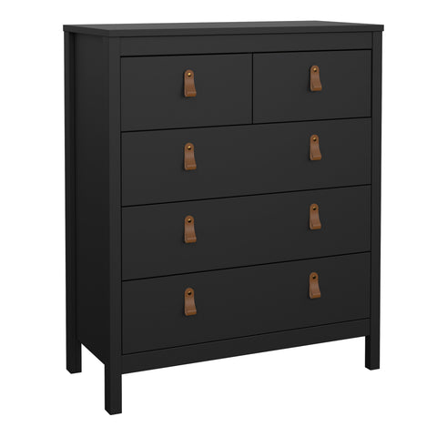 Barcelona Chest 3+2 Drawers in Matt Black — front view