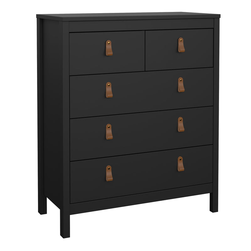 Barcelona Chest 3+2 Drawers in Matt Black — front view