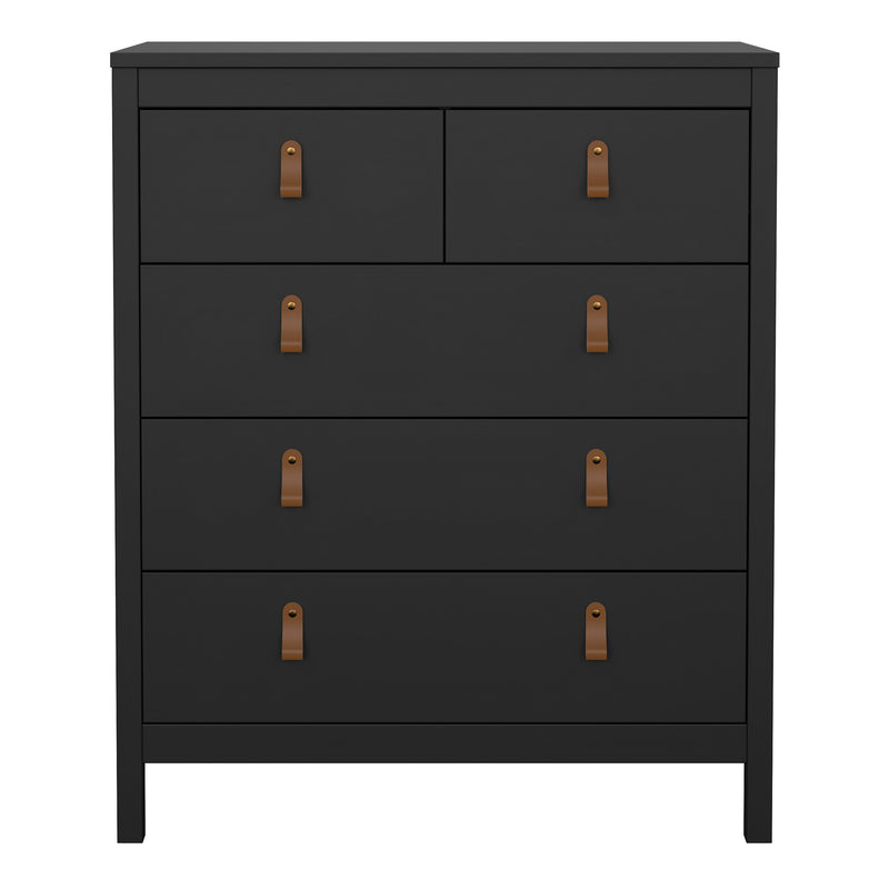 Barcelona Chest 3+2 Drawers in Matt Black — side angle