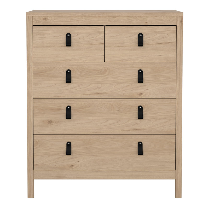 Barcelona Chest 3+2 Drawers in Jackson Hickory Oak — side angle