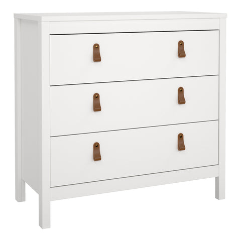 Barcelona Chest 3 Drawers in White — front view