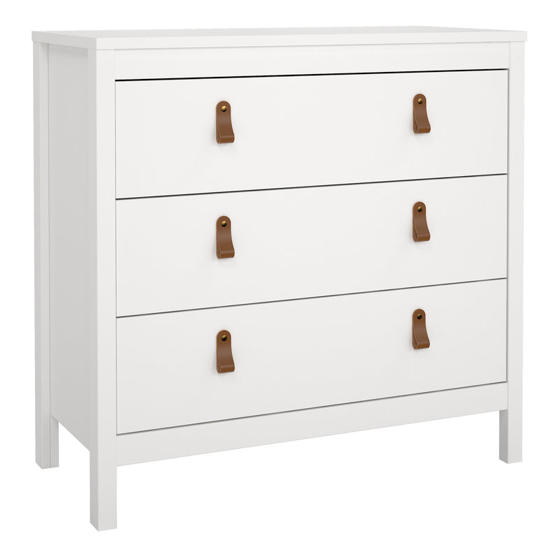 Barcelona Chest 3 Drawers in White — front view
