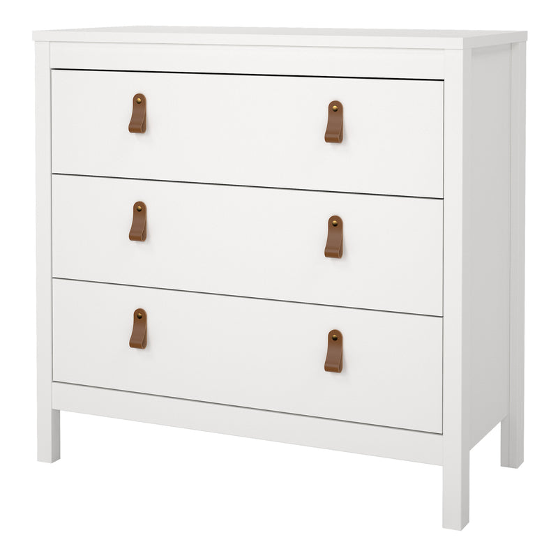 Barcelona Chest 3 Drawers in White — detail view
