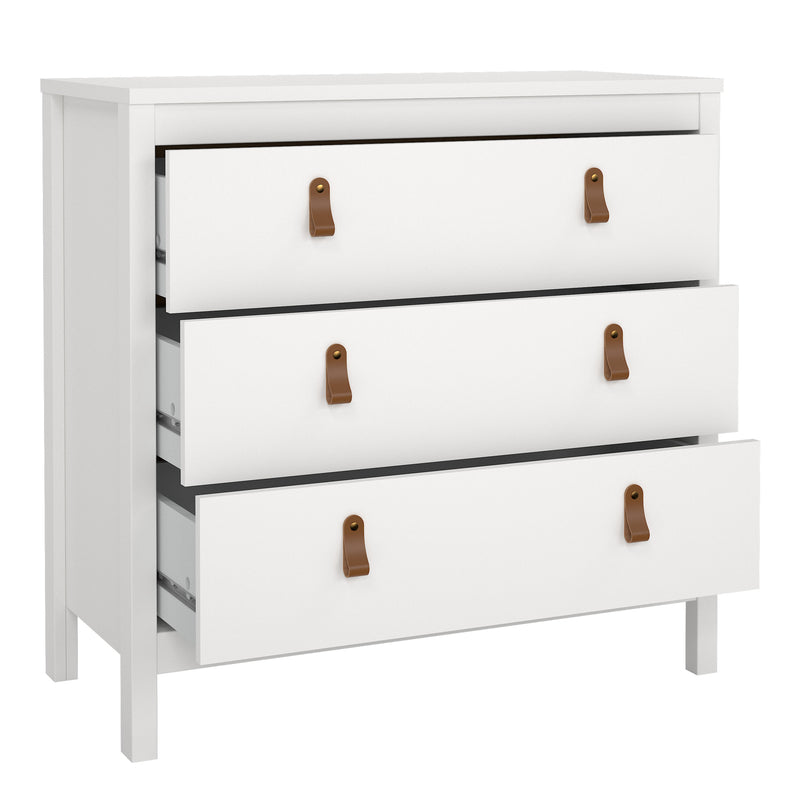 Barcelona Chest 3 Drawers in White — alternative angle