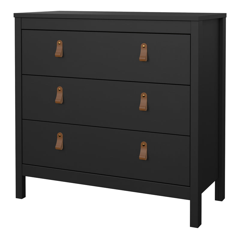 Barcelona Chest 3 Drawers in Matt Black — detail view