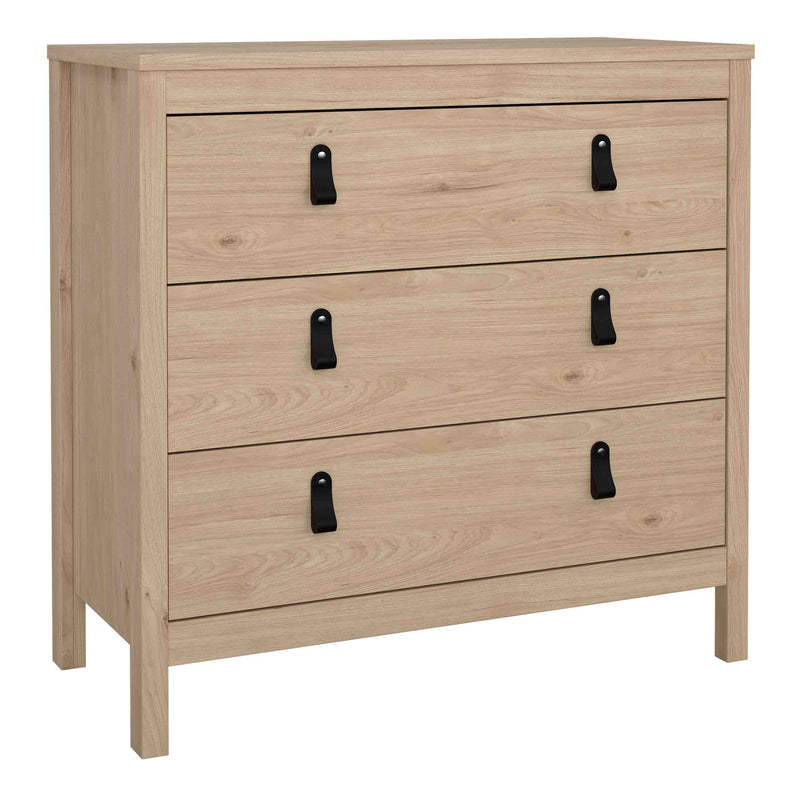 Barcelona Chest 3 Drawers in Jackson Hickory Oak — front view