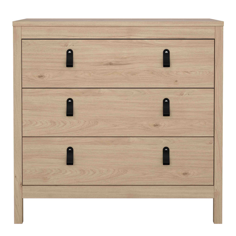 Barcelona Chest 3 Drawers in Jackson Hickory Oak — side angle